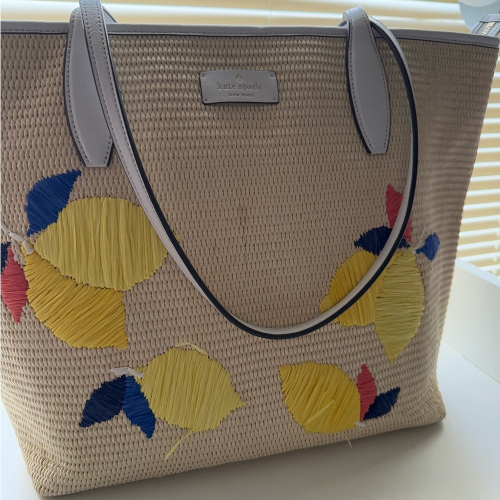 Kate spade lemon woven tote